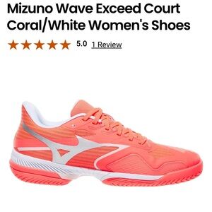 Mizuno Wave Exceed Coral and White Athletic Shoes